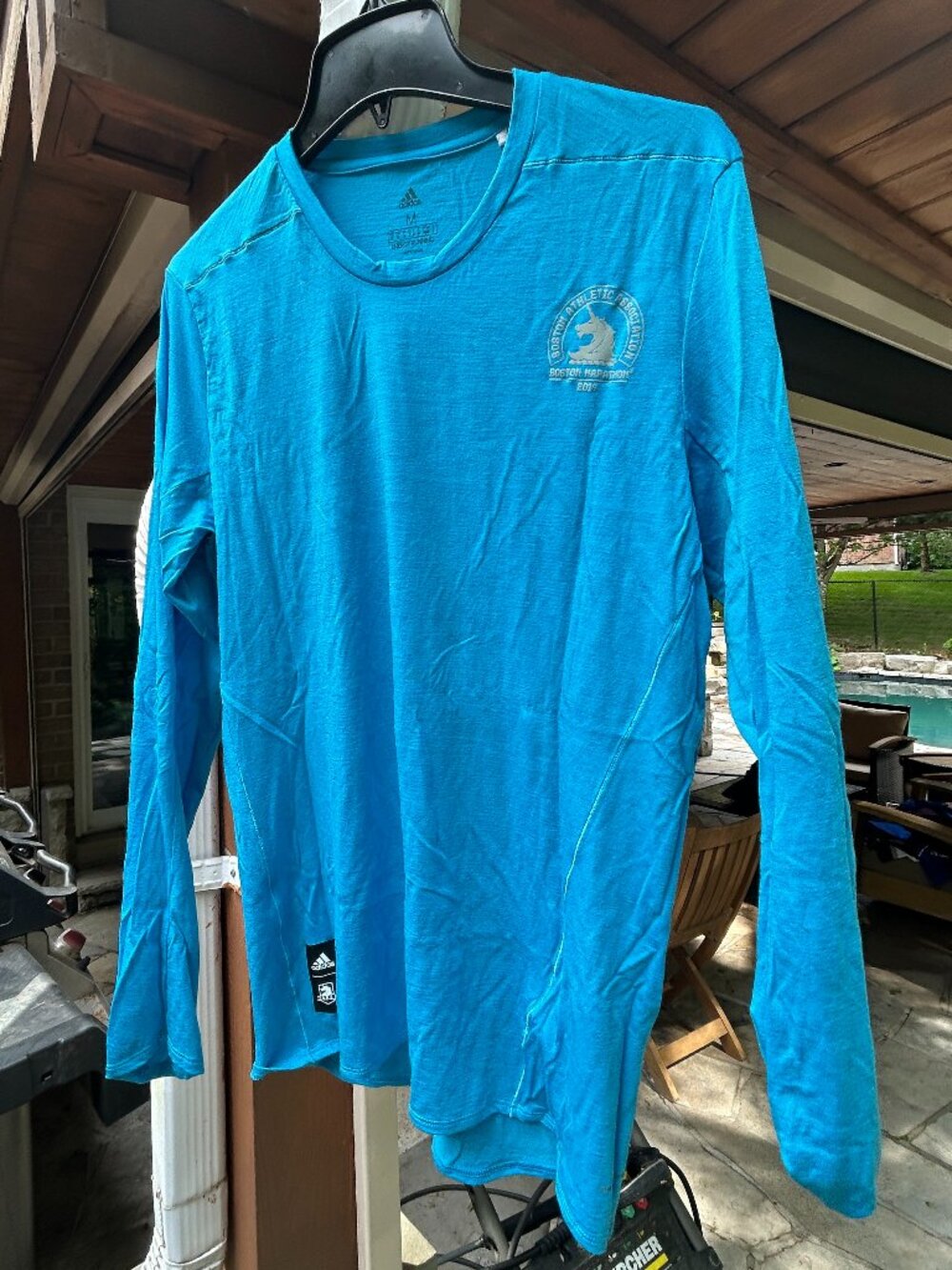 Vintage 2019 Boston Marathon Adidas Long Sleeve Tech Shirt – Men’s Medium